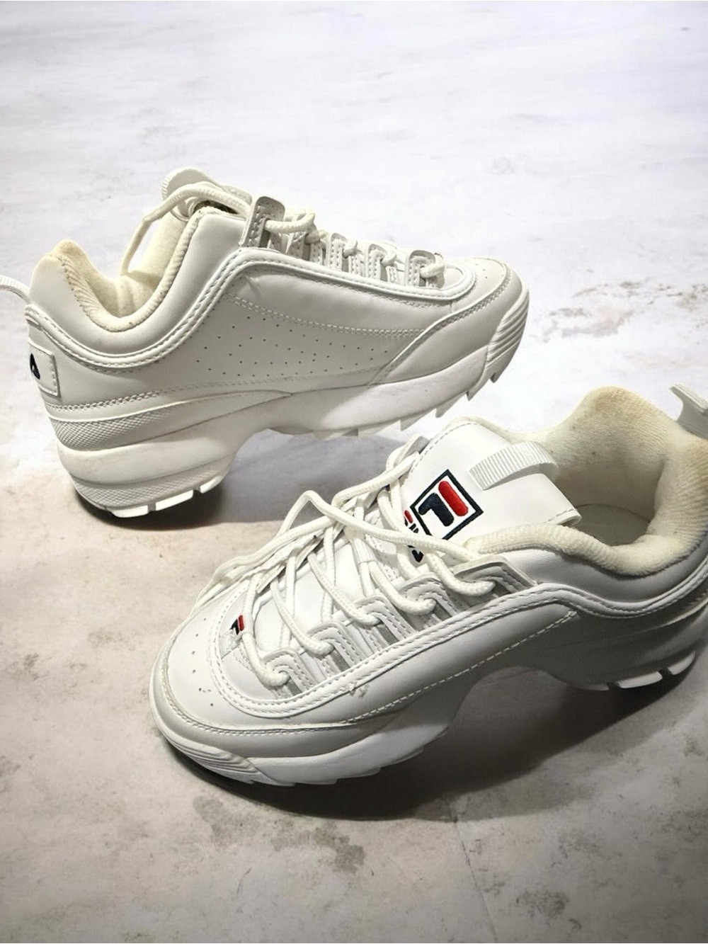 FILA DISRUPTOR II KIDS SNEAKER WHITE/PCT/VRED FW02945-111 Size 6   38.5 - Picture 2 of 8